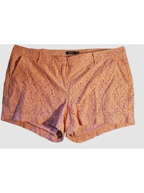 Torrid Womens Peach Lace Shorts Size 18 Floral Pattern Lined Spring 2017 Collect